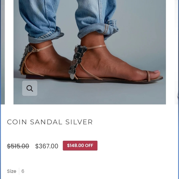 AMINAH Abdul Jillil Leather Coin Sandal Silver - Picture 11 of 14